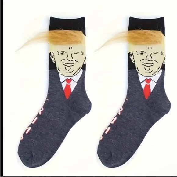 1 pair cartoon pattern trump socks - Picture 3 of 6